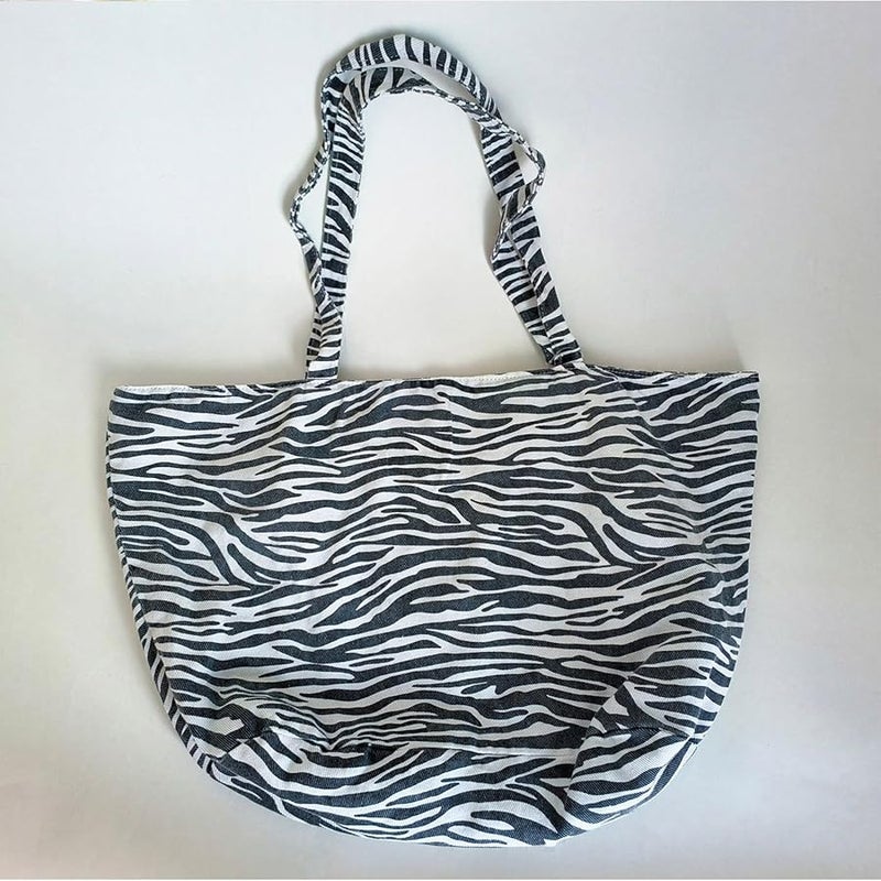 حقيبة قماشية قابلة لإعادة الاستخدام للتسوق من البقالة وحقيبة كتف للنساء والفتيات - Image 3